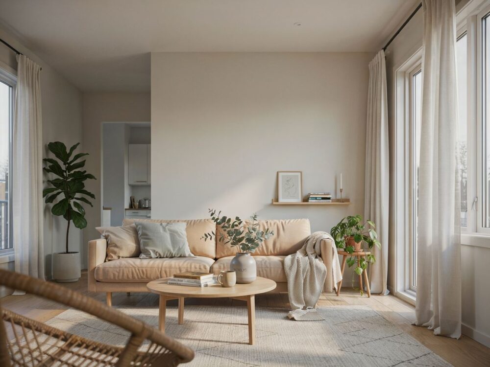 nowoczesny salon w stylu skandynawskim
